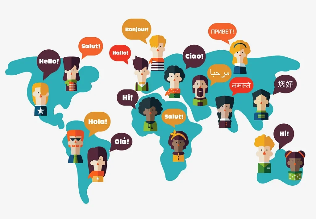 Люди говорят на разных языках